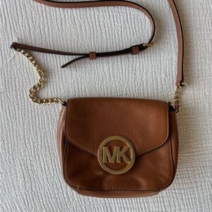 Michael Kors Brown Leather Crossbody Bag
